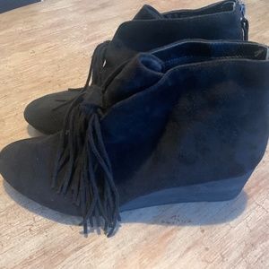 Dr. Scholl's Wedge Booties in black suede